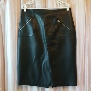 Black faux leather Zara pencil skirt